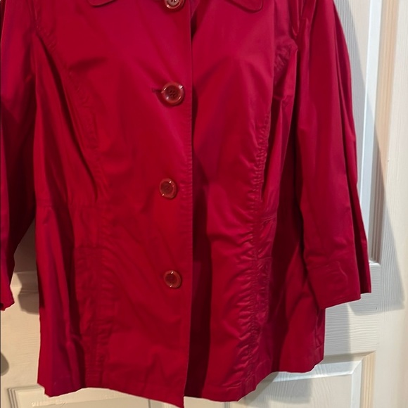 Style & Co. Vibrant Red Trench Coat - Picture 3 of 7